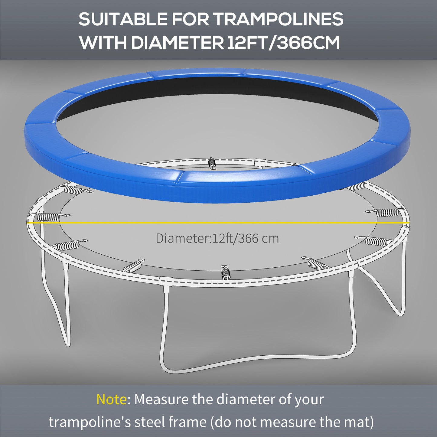 12FT Trampoline Replacement Safety Pad - Waterproof & Tear Resistant