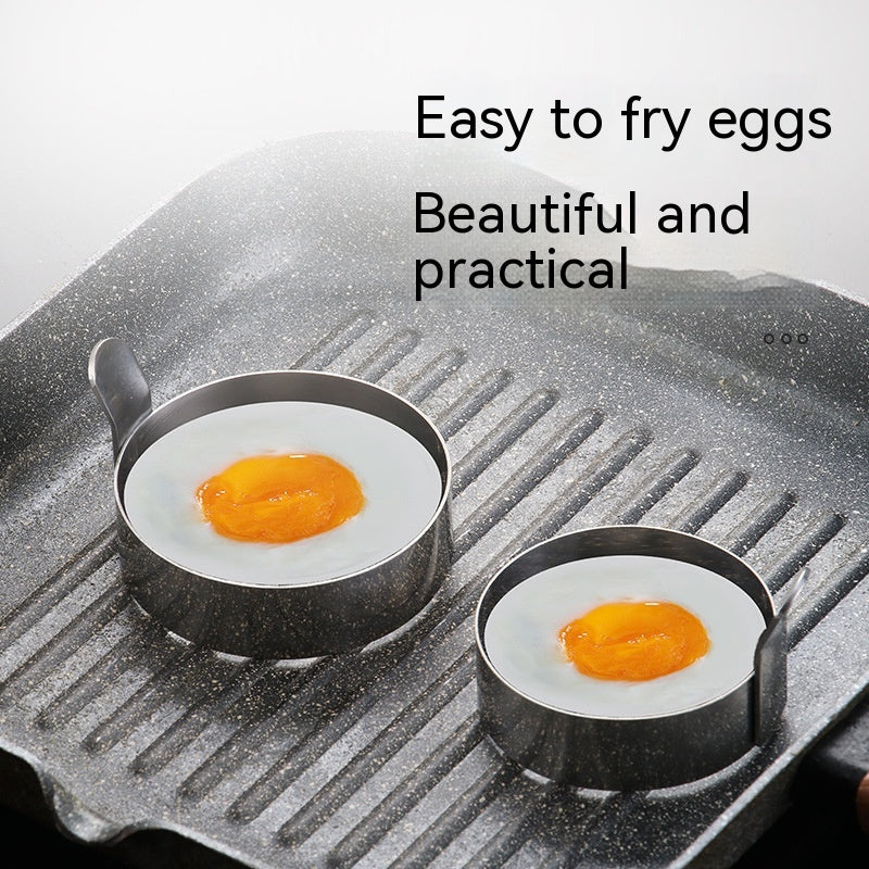 Stainless Steel Round Egg Frying Pan Baking Mold - Large & Small Sizes