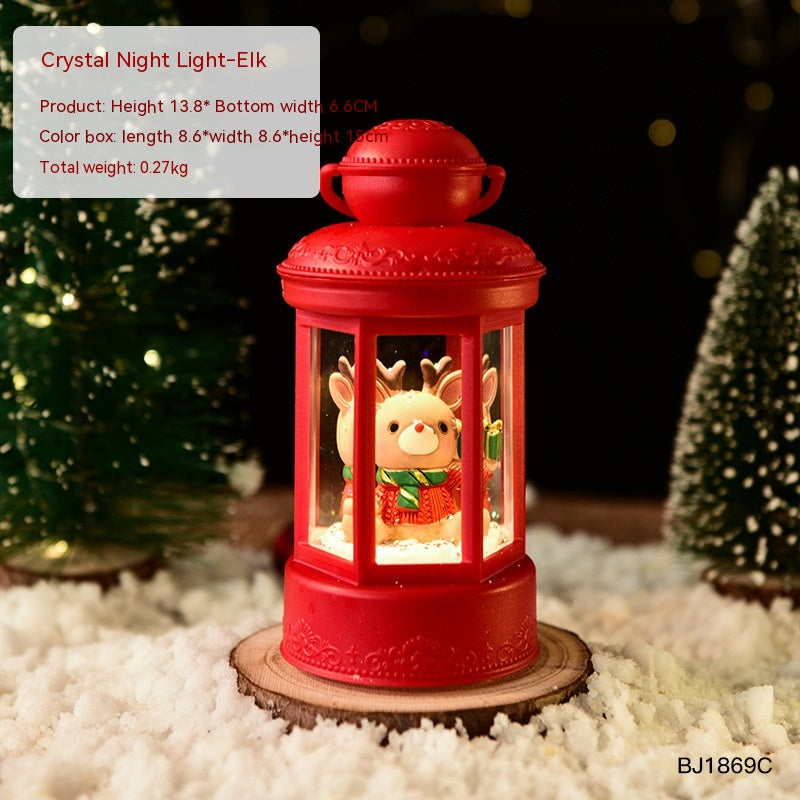 Christmas Night Light Lantern with Santa Claus and Festive Designs