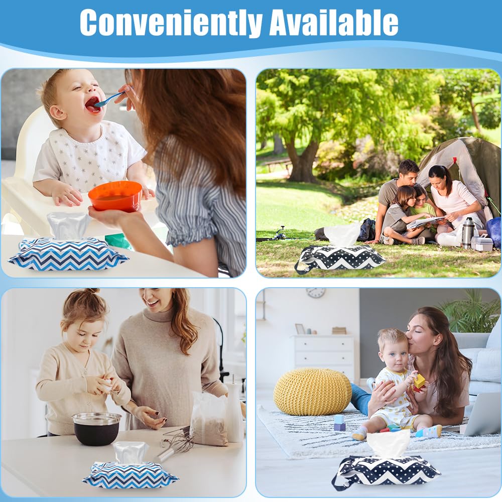 4 Packs Baby Wipes Dispenser,Portable Refillable Wipe Holder With