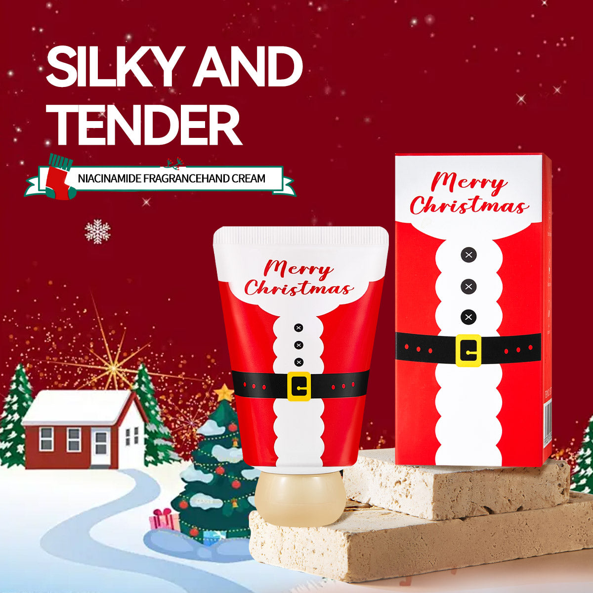 Santa Claus Hand Cream Set - Moisturizing Glycerin & Ceramide Treatment
