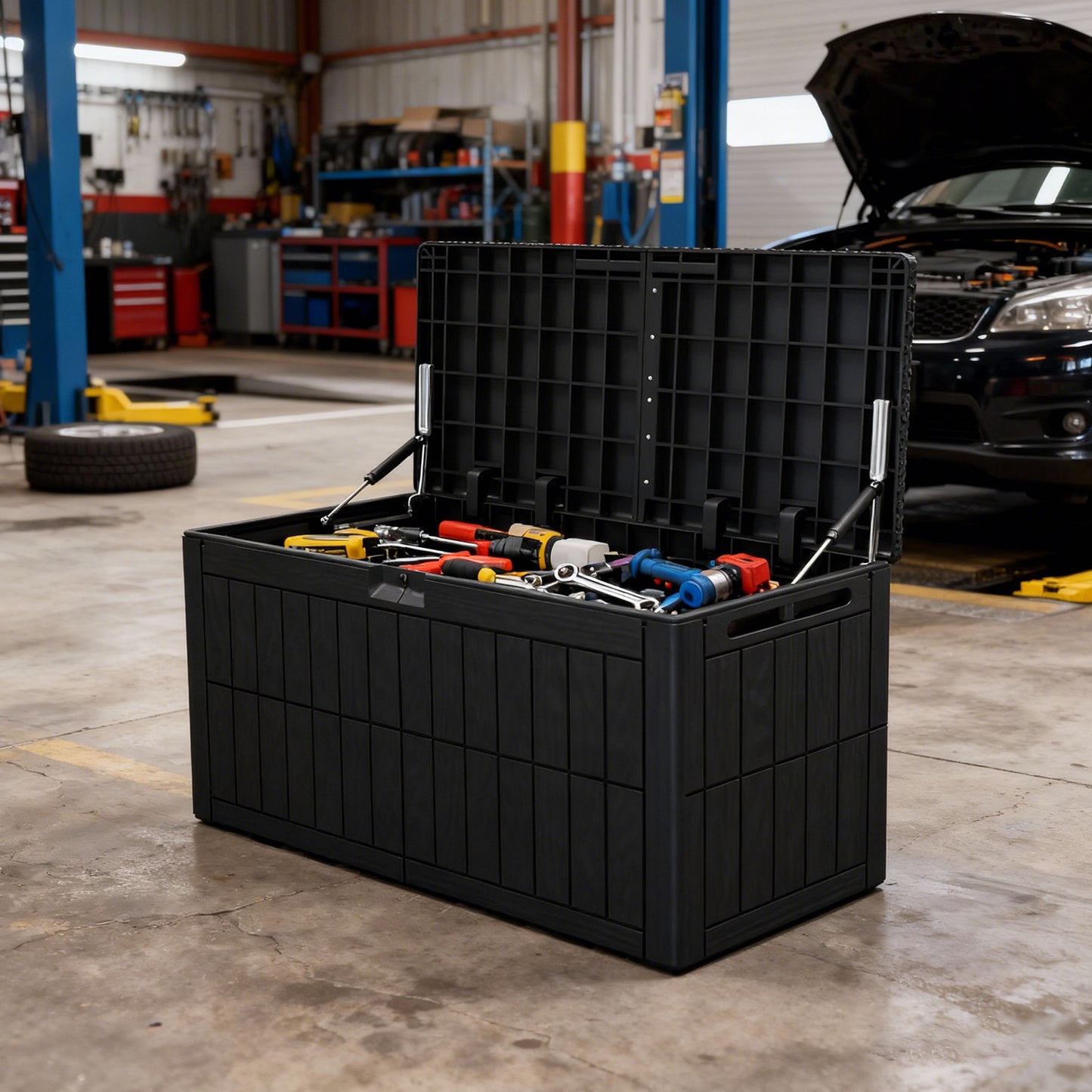 1 0 Gallon Outdoor Storage Box Water Proof Resin Deck Lockable Bin