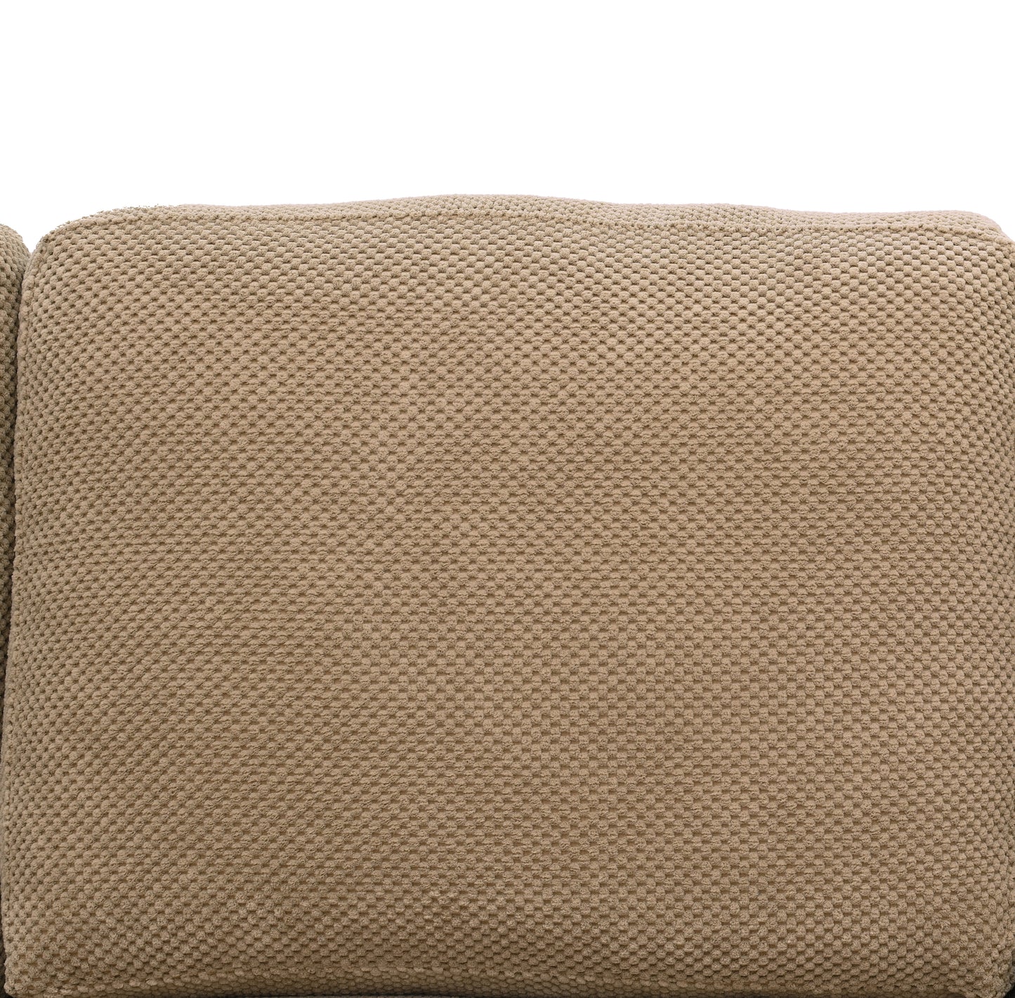 U-Shaped Sofa with Nubby Upholstery and Dual Chaise - Camel
