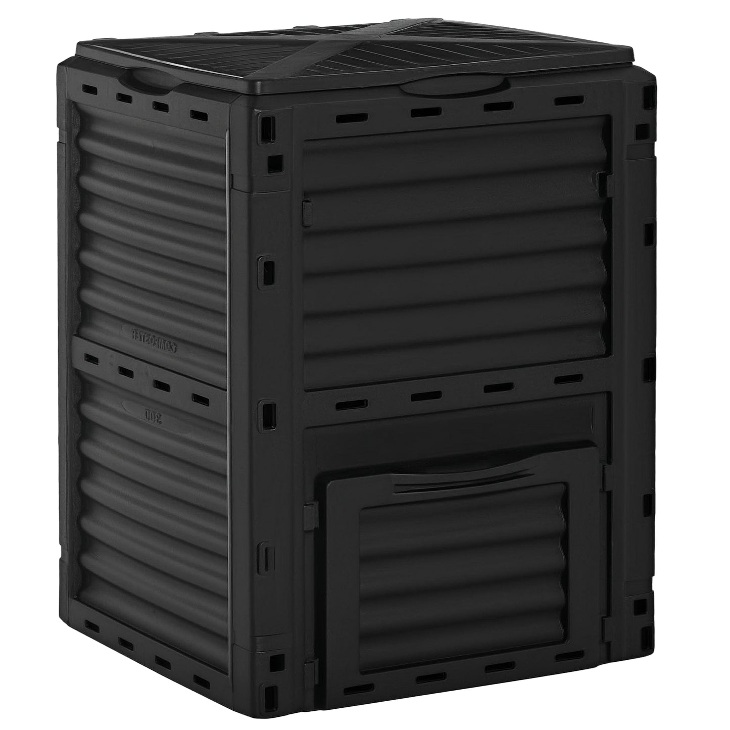 80 Gallon Outdoor Compost Bin - Large Capacity Garden Aerator & Fertilizer Maker, Easy Assembly, Black