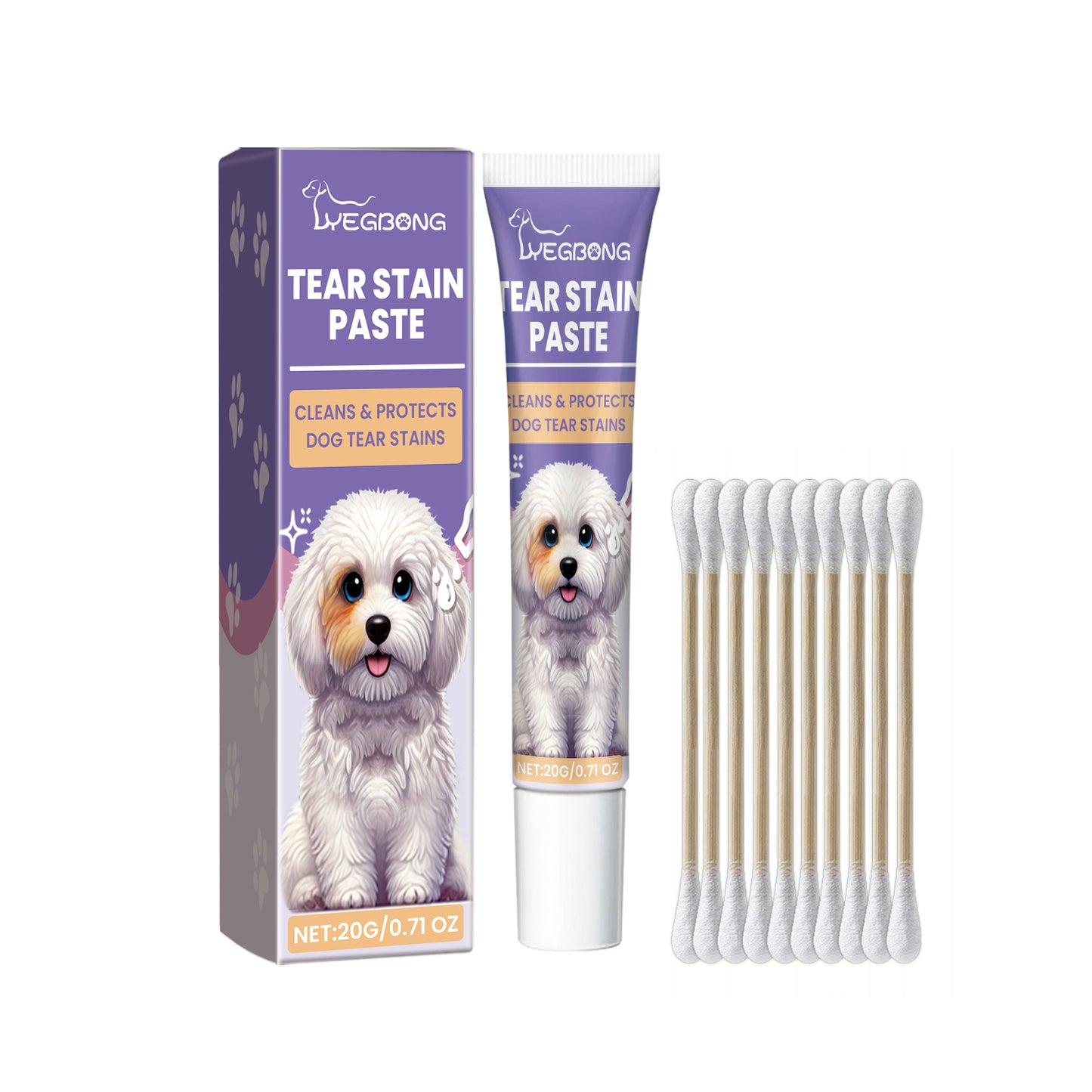 Dog Tear Stain Remover Paste with Honeysuckle & Coconut Oil - Gentle Brightening Eye Care 20g