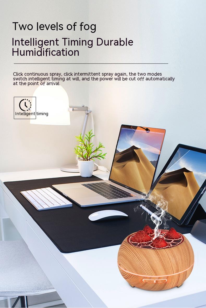 Wood Grain Humidifier with Aromatherapy and Remote Control - USB Powered