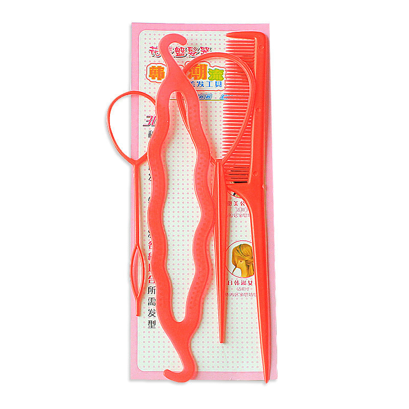 Plastic Comb Pattern Design Hair Pulling Needle Ball Head Hair Curler - Multi Colors