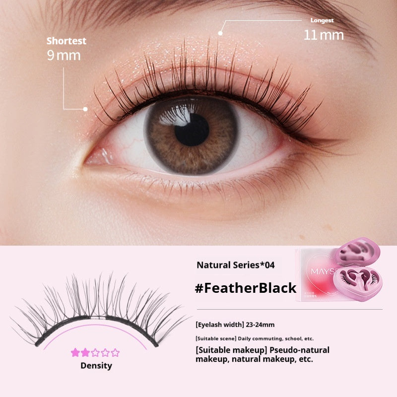 Magnetic False Eyelashes with Heart-Shaped Soap Holder - Natural Long Style