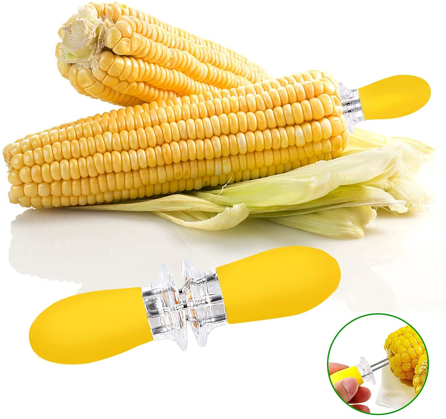 10-Pack Stainless Steel Corn Holders with Ergonomic Handles