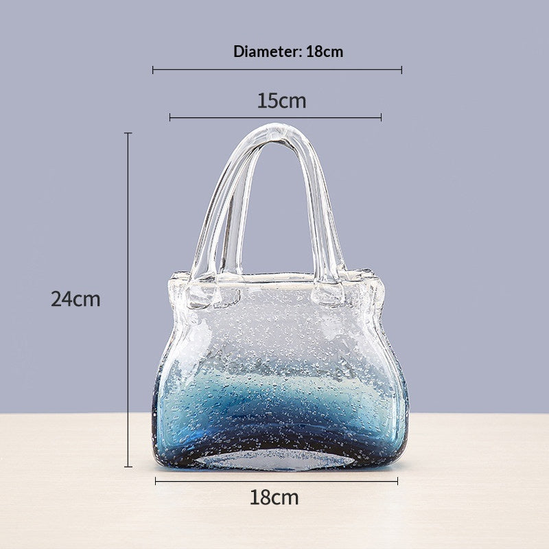 Small Hydroponic Flower Vase in Clear Glass Container for Living Room