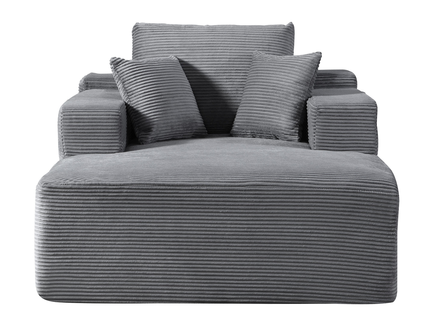 Convertible Chaise Lounge Chair Indoor Oversized Corduroy Couch With