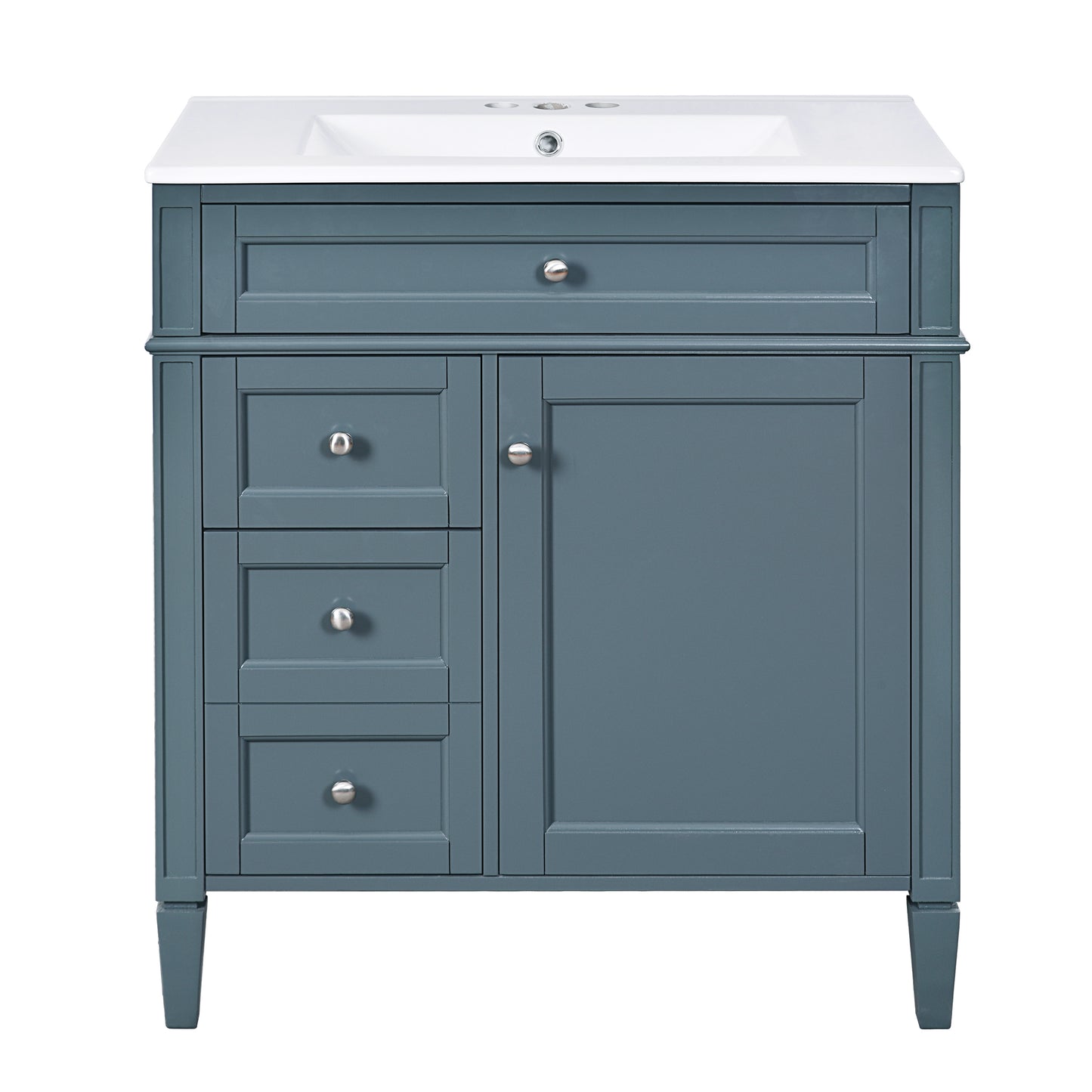 30'' Modern Bathroom Vanity with Sink & Storage - Blue