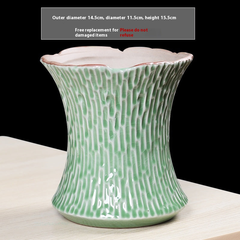 Ceramic Succulent Flowerpot with Ge Kiln Design for Indoor & Outdoor Plants