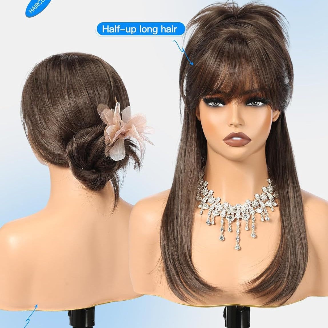 Women’s Brown Wig Cap Full-Cover Stylish Everyday Hair Accessory