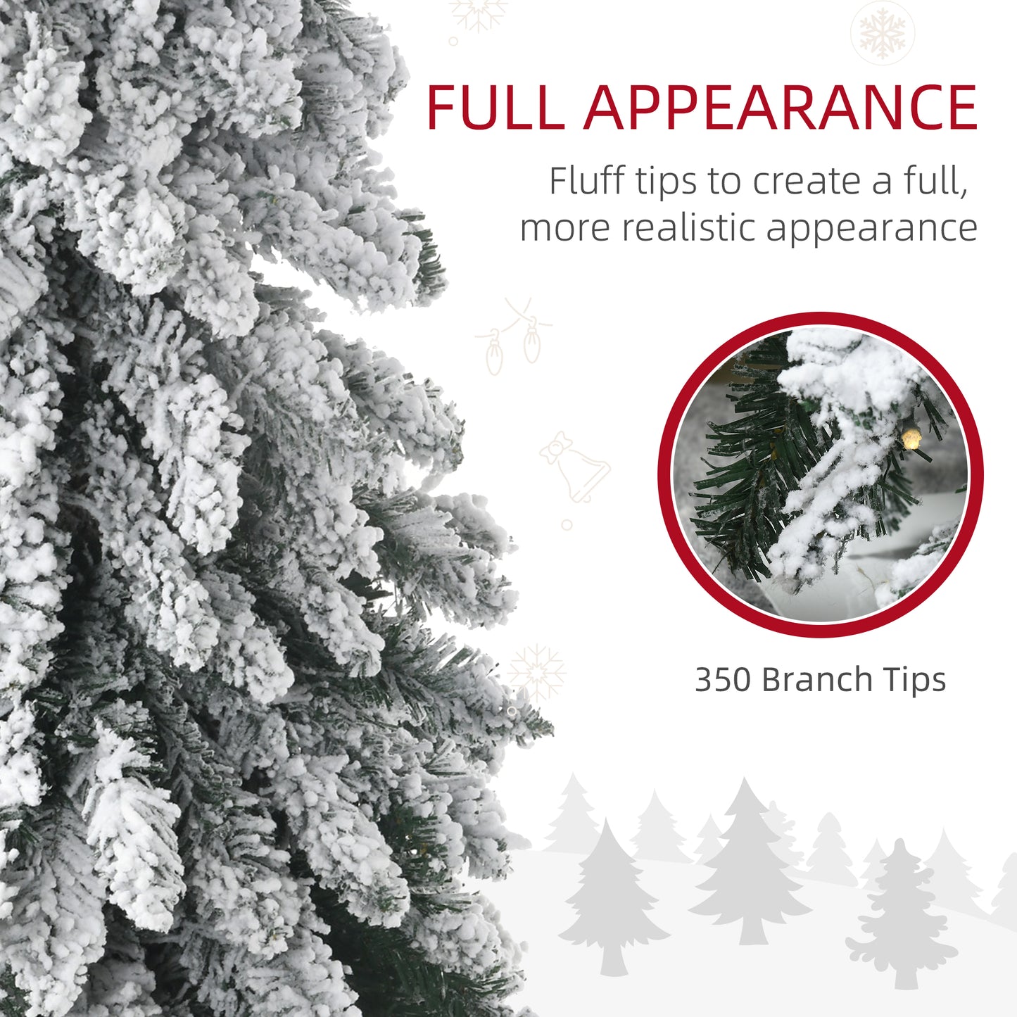 7ft Slim Artificial Christmas Tree with LED Lights