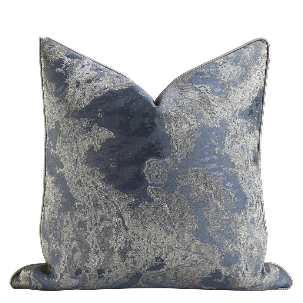 Blue Gray Jacquard Cushion Cover - Modern Home Decor 45x45cm, 50x50cm