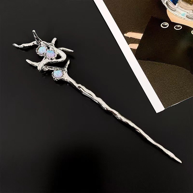 Trendy Ponytail Headband Hair Accessory with Moon Tassel & Light Designs