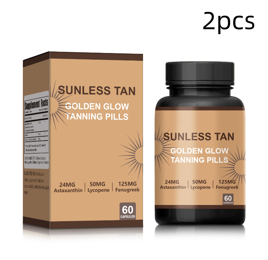 Natural Color Lasting Solid Sun Tanning Capsules 60 PCs