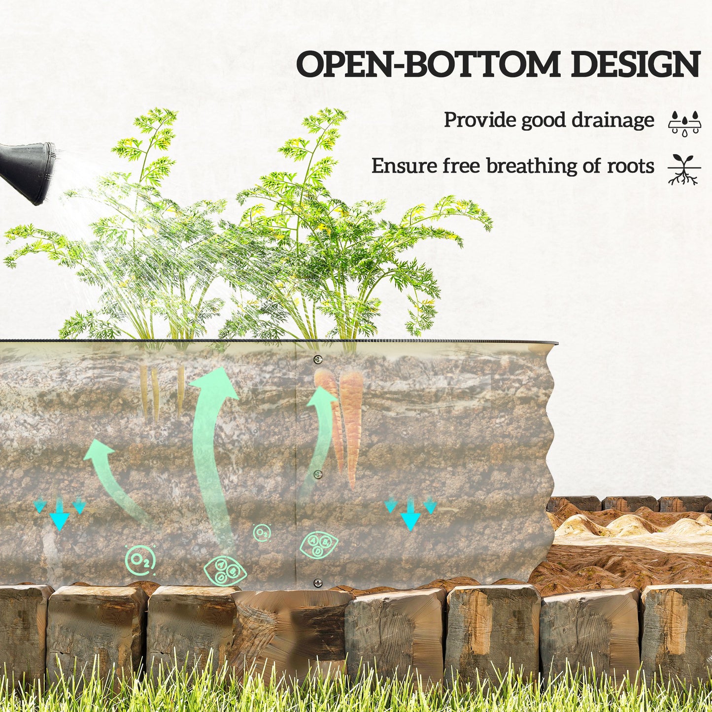 Galvanized Raised Garden Bed Kit - Metal Planter Box with Safety Edging, Cream