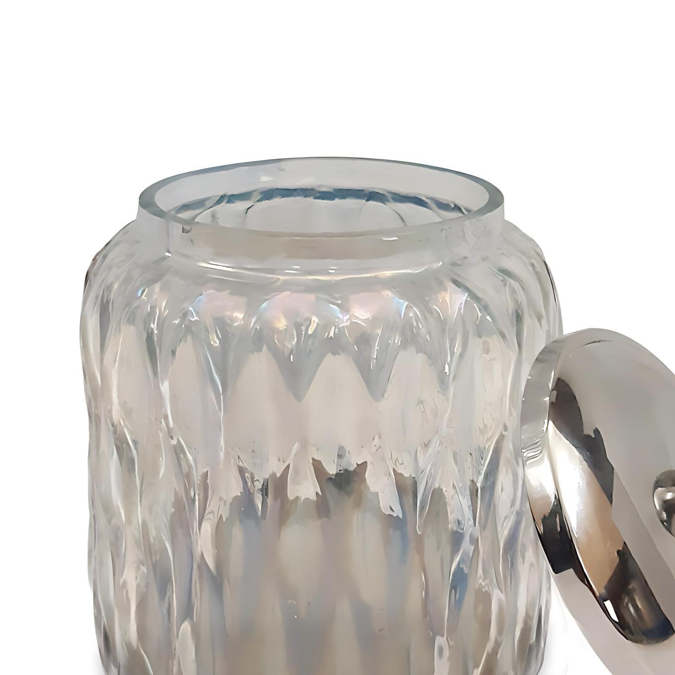 Glacier Vanity Glass Jar Stylish Storage For Cotton