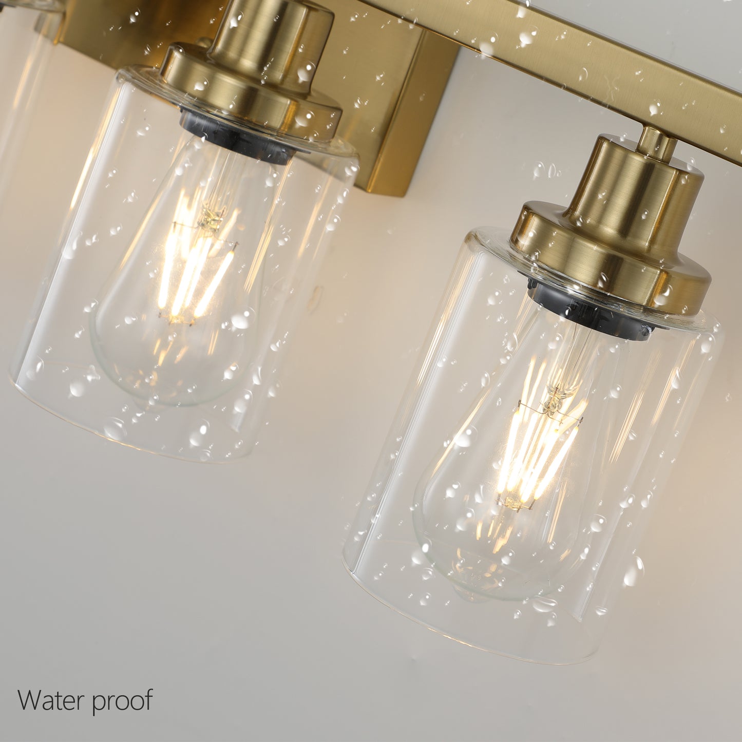 Golden 6-Light Vanity Light Fixture with Clear Glass Shades