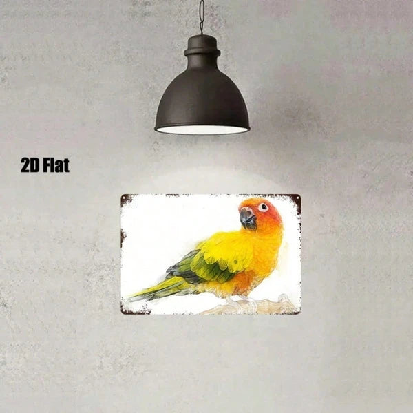 Sun Conure Parrot Metal Sign - 8x12 Inch Wall Decor
