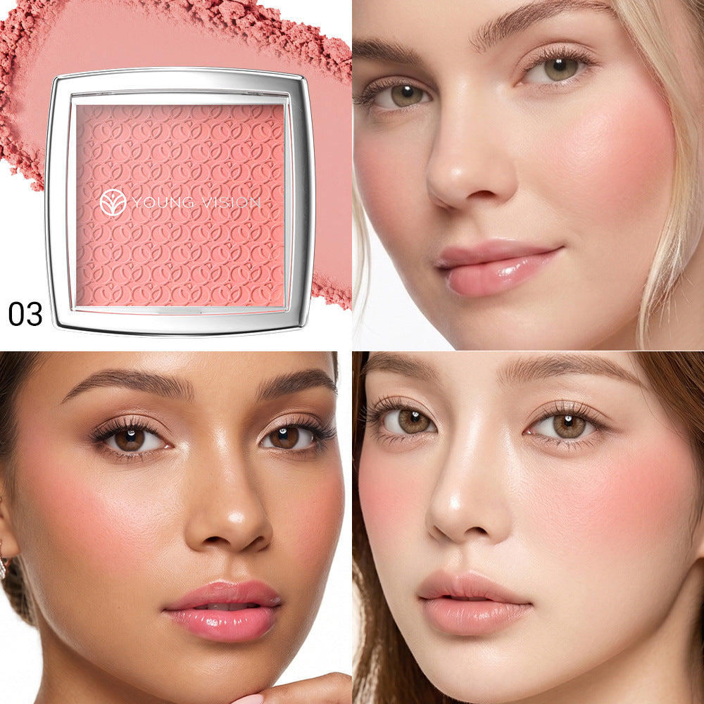 7-Color Embossed Blush Palette - Natural Matte Face Makeup Set