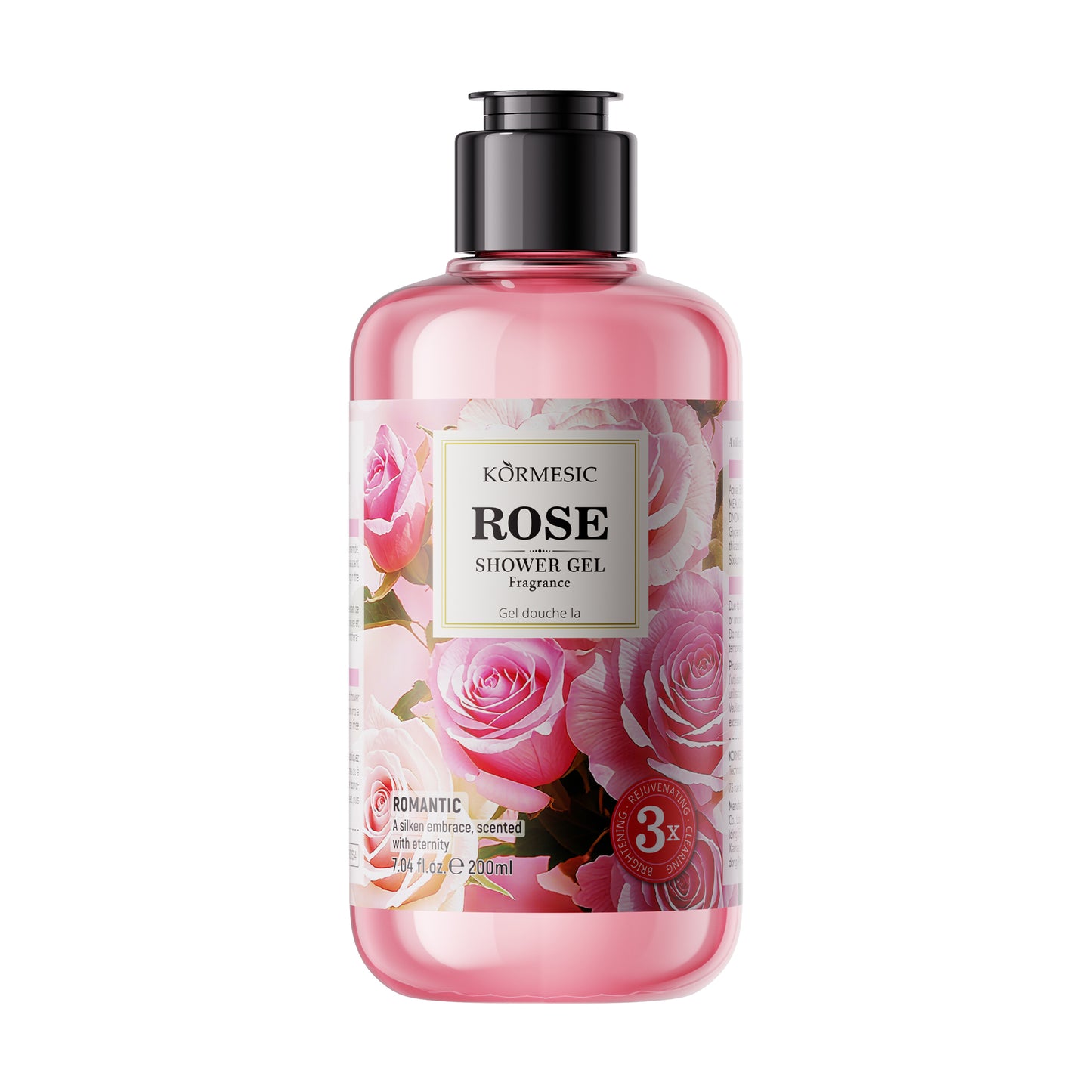 Rose Fragrance Shower Gel - Fresh Floral Scent, 200ml Bathroom Storage