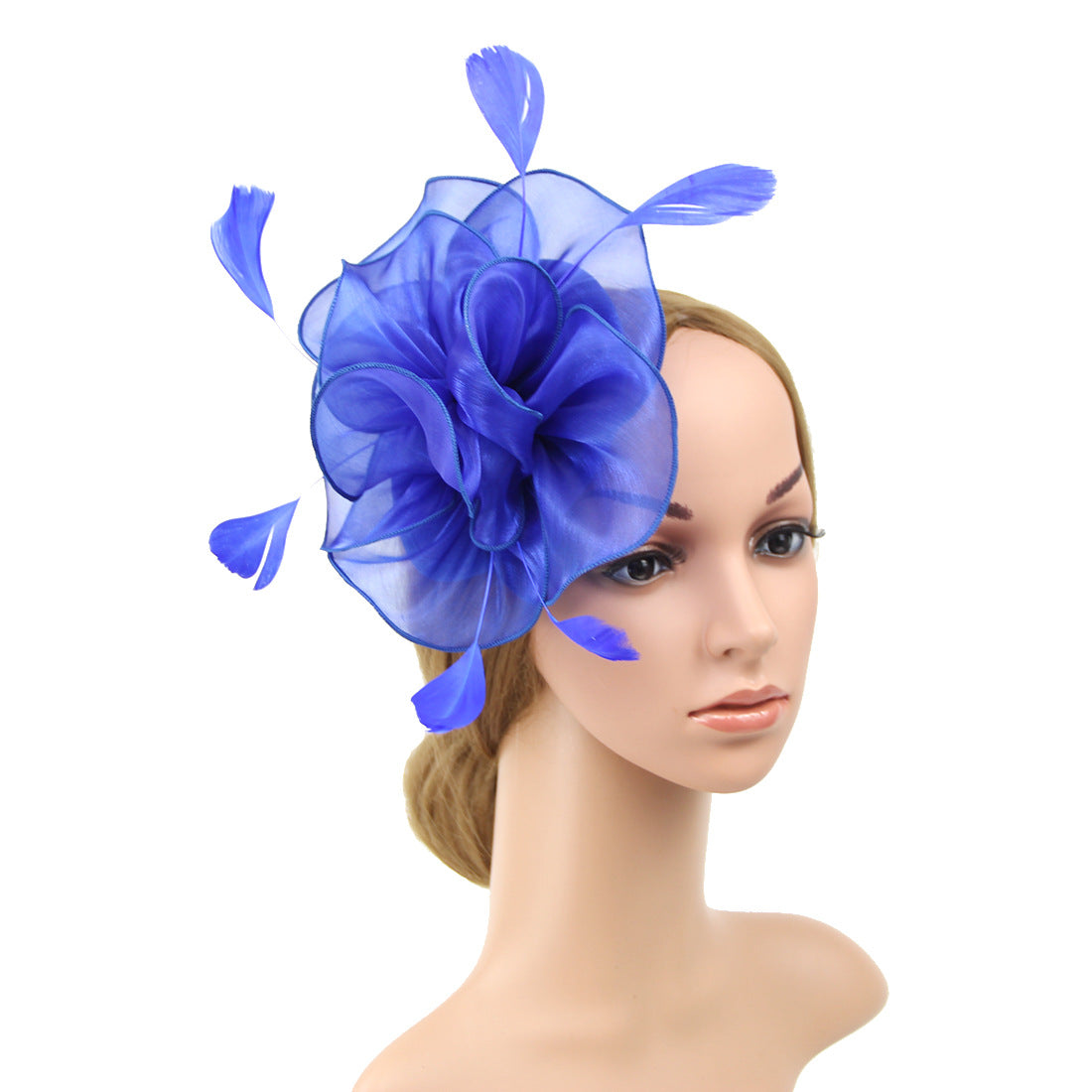 Organza Top Hat Headwear Feather Hair Band Unisex Costume Accessory