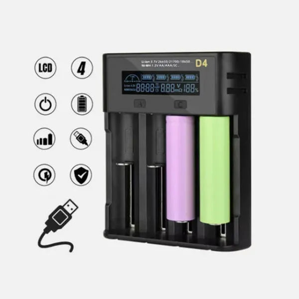 USB LCD Smart Battery Charger for AA AAA NiMH Li-ion Batteries