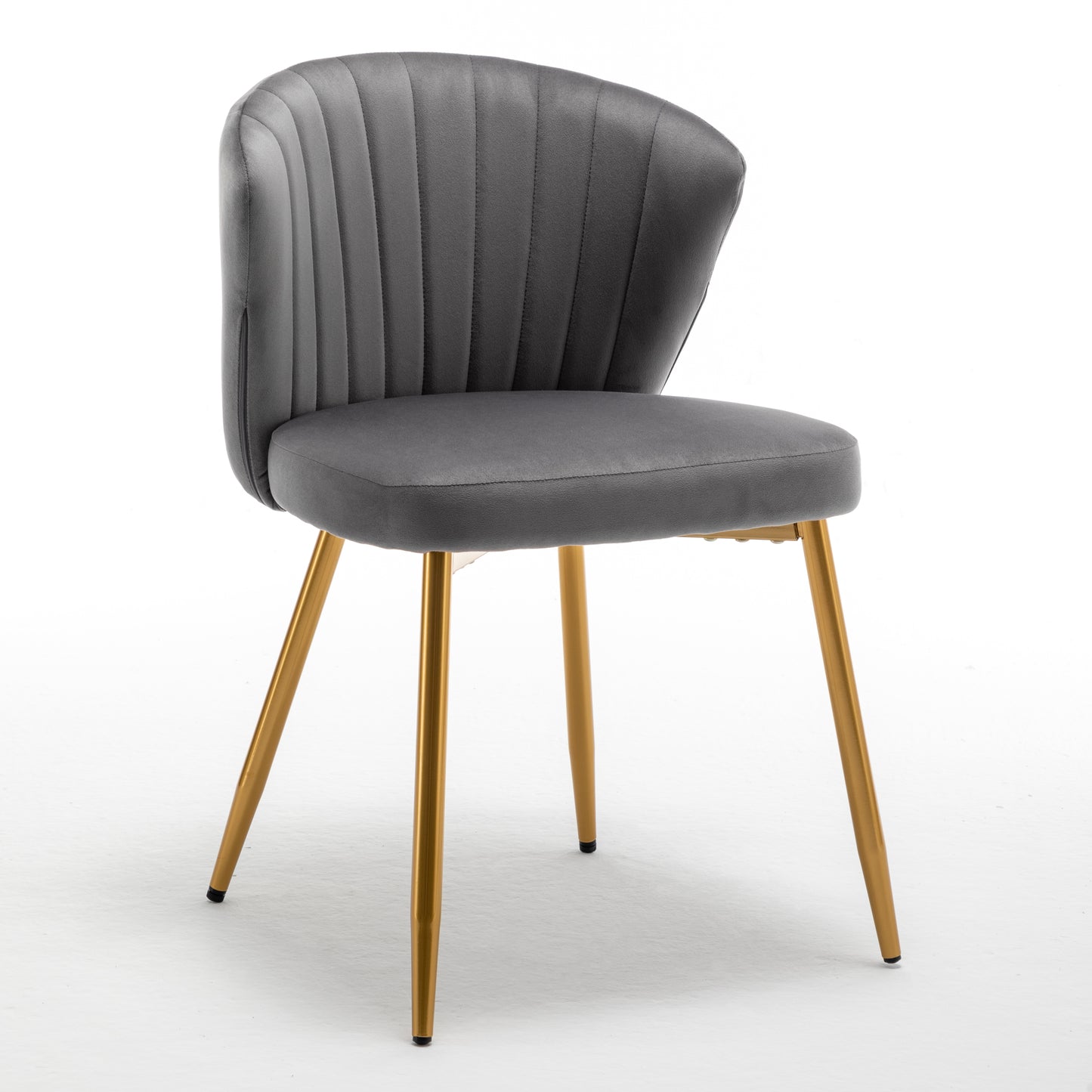 Modern Velvet Armless Accent Chair, Channel Tufted Dining Chair With