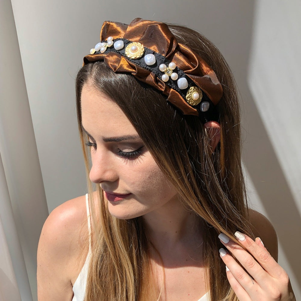Retro Pearl Press Hair Headband