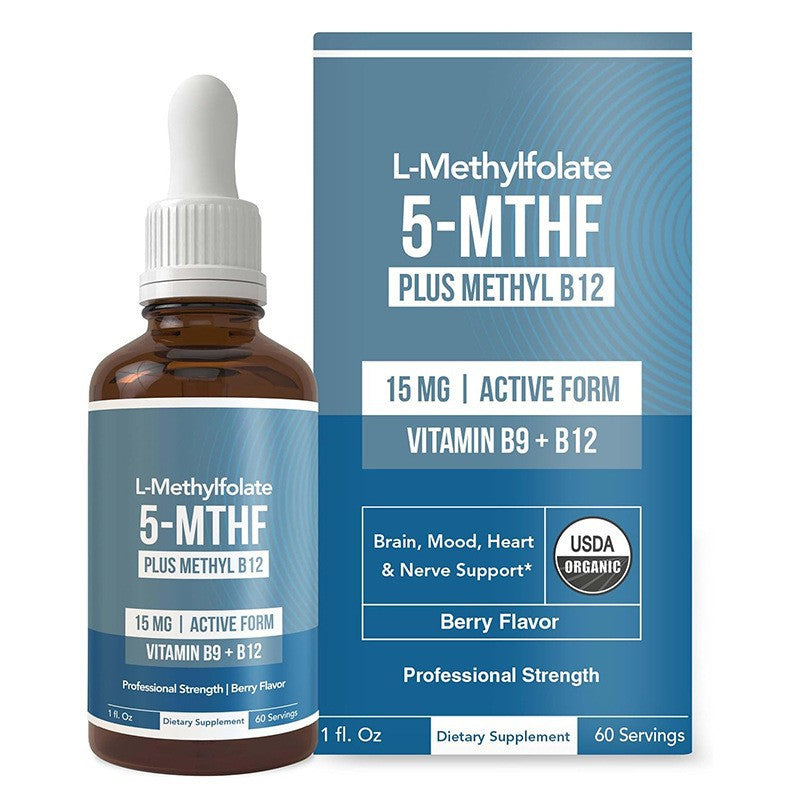 5-MTHF L-Methylfolate Liquid Drops 15mg with Methyl B12 1000mcg