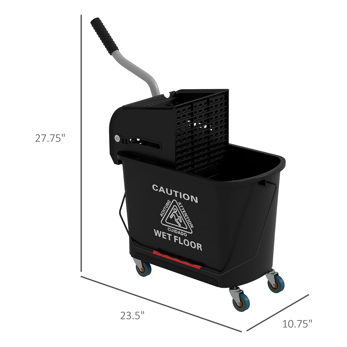 21 Quart Mop Bucket with Wringer and Wheels for Home Cleaning