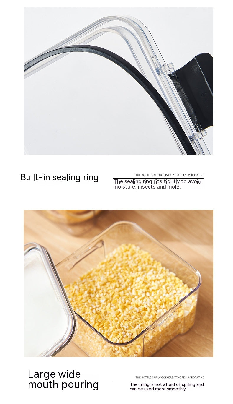 Food Grade Plastic Grain Storage Canisters with Sealed Lid - Stackable Food Containers