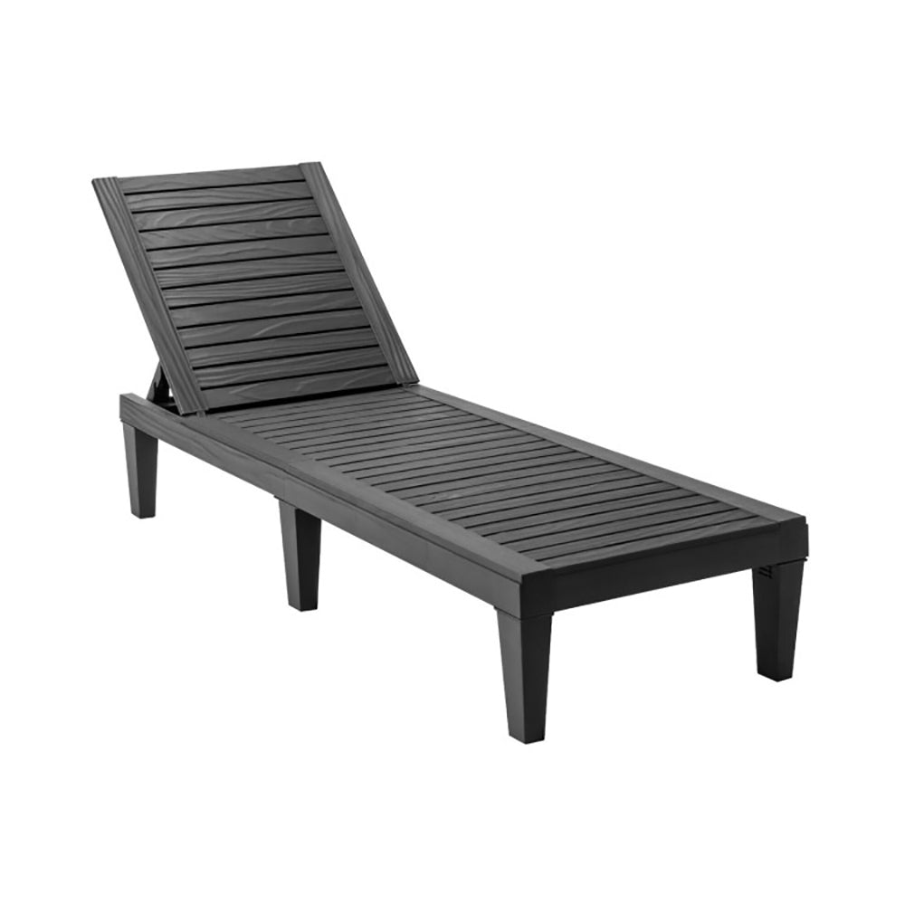 Outdoor Chaise Lounge Chair With 5 Positions Adjustable Backrest For