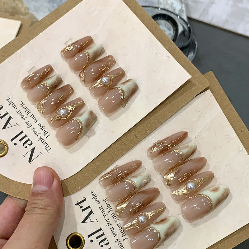 Luxury Handmade Nail Tips Set - French, Cat's Eye, Retro Styles, Multiple Sizes