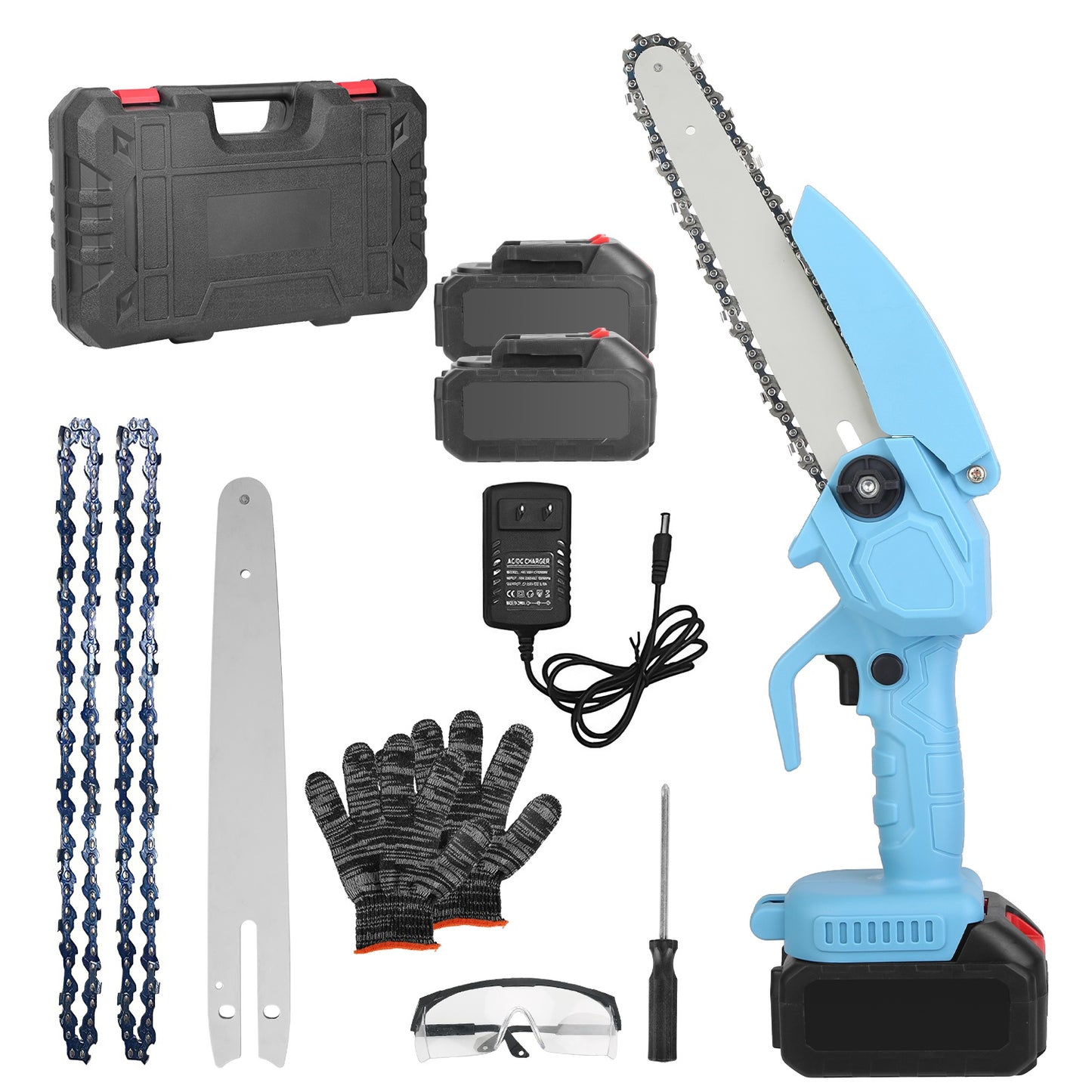 Cordless Mini Chainsaw 8-Inch Portable Tree Pruning & Wood Cutting Tool