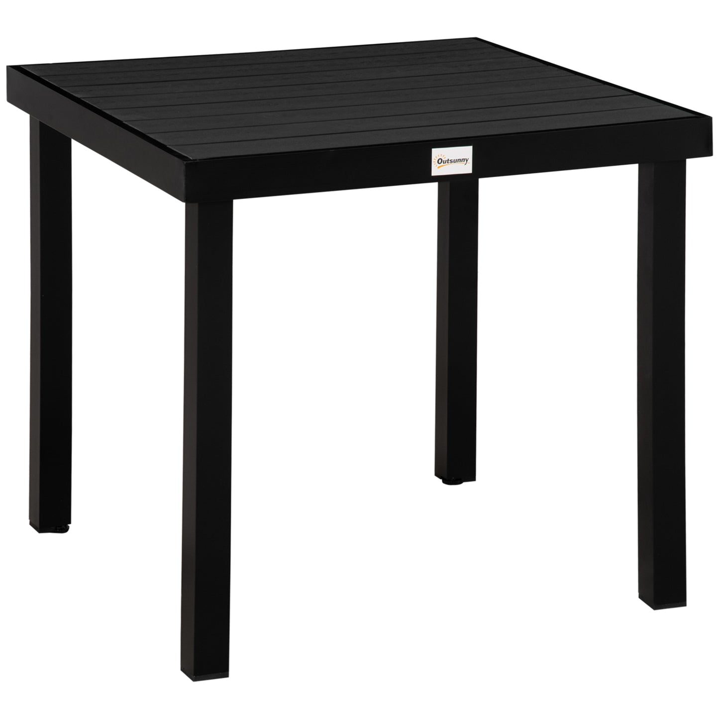 Outdoor Dining Table for 4 - Rectangular Aluminum Black