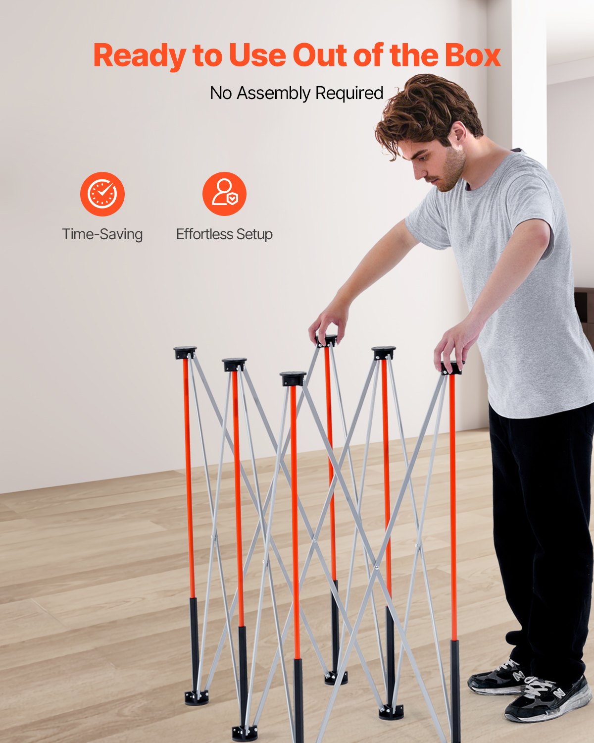Portable Folding Workstand 4.16x2.18ft Heavy-Duty Work Bench with 2500lbs Capacity - Orange