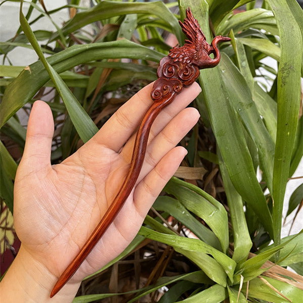 Ebony Antique Carved Hairpin
