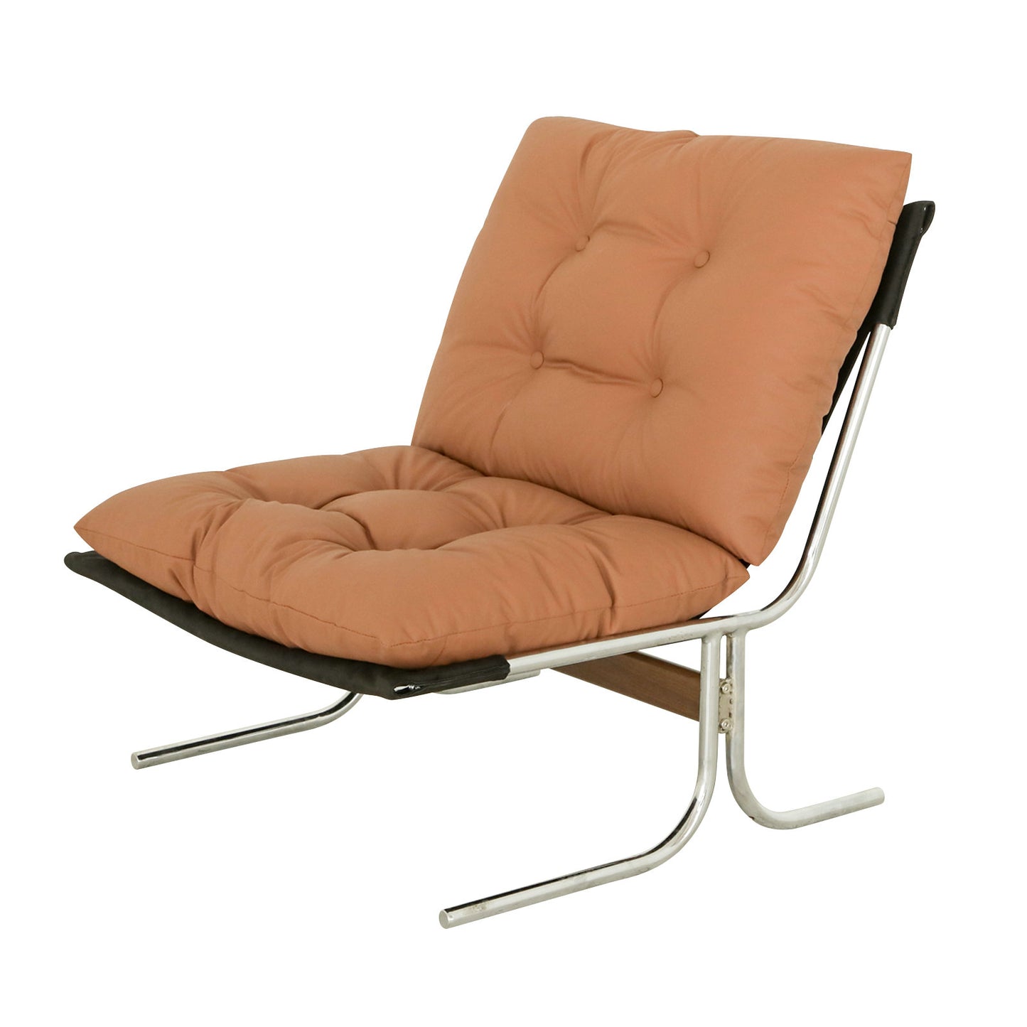 Brown Leather Accent Armchair - Modern High Back Chair