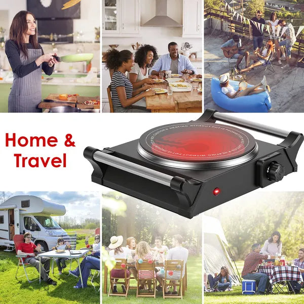 Portable Electric Single Burner Hot Plate with 5 Temperature Settings