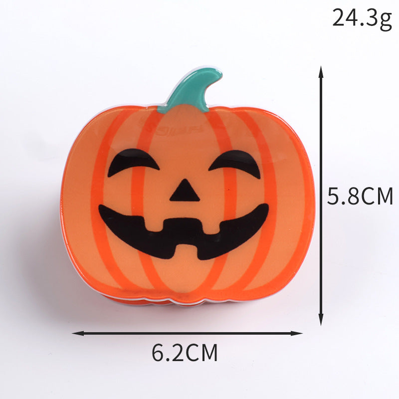 Halloween Pumpkin Ghost Claw Hair Clip - Gothic Dark Fashion Accessory