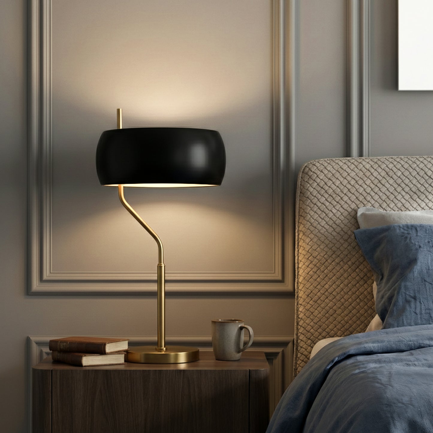 Small Minimalist Wooden Table Lamp Dimmable Fast Delivery Bedside