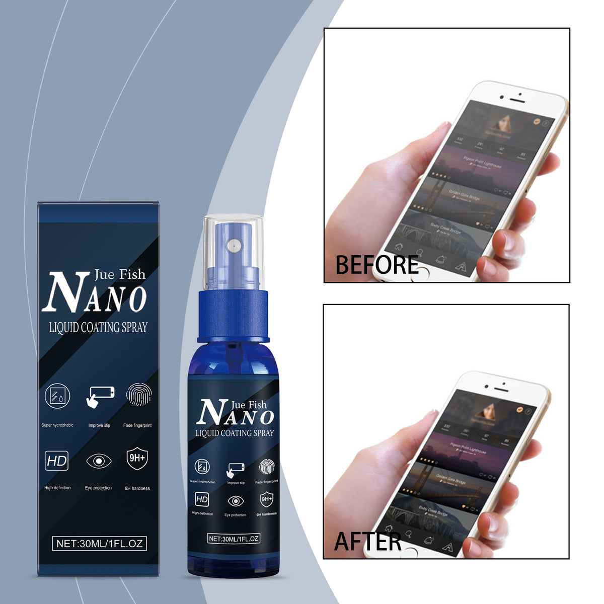 Mobile Phone Screen Protector Spray 30ml - Anti-Scratch Coating for Smartphones
