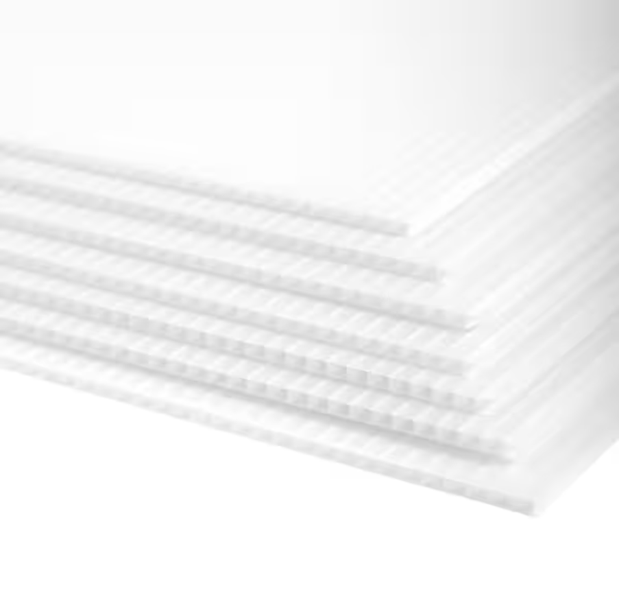 Corrugated Plastic Sheets - 36x72in, 0.157in Thickness, White
