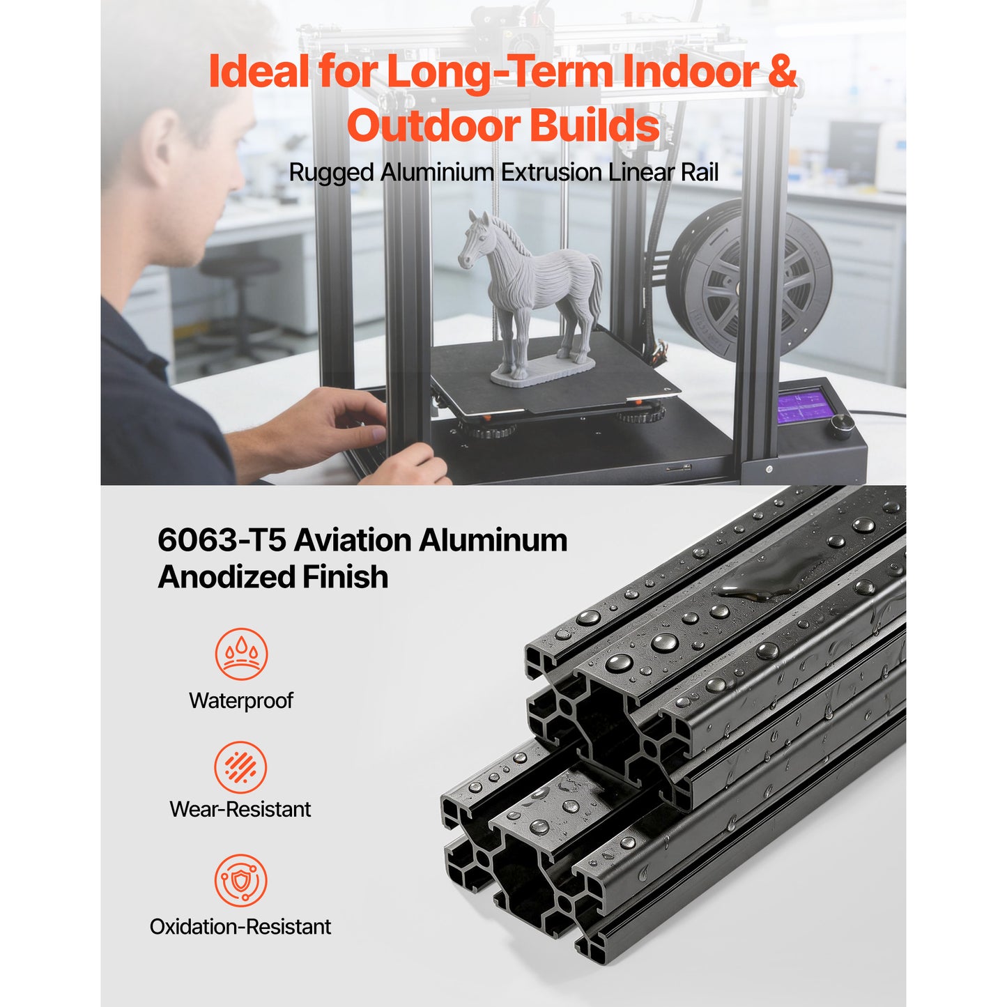 Aluminum Extrusion Profile 19.69 Inch T Slot Linear Rail for 3D Printer CNC DIY
