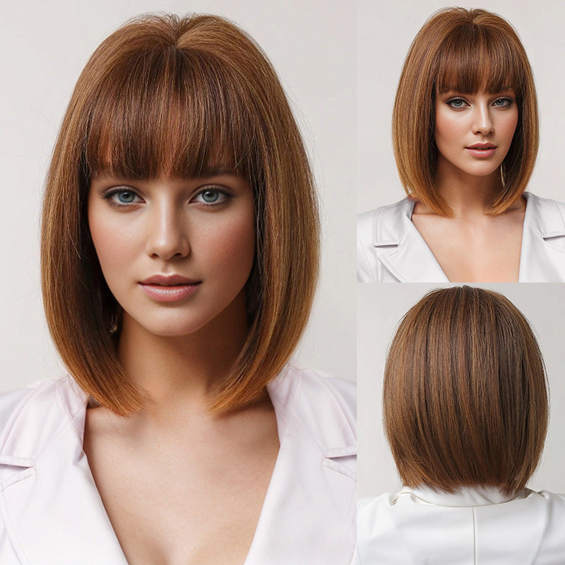 Fashionable Long Straight Wig with Wispy Bangs - Multiple Colors for Women