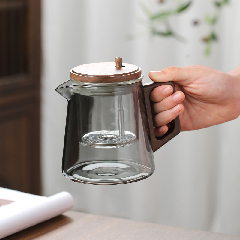 Tea Separation Pot with Walnut Handle 650ml - Chinese Style Drinkware